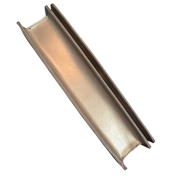 Auth Salvatore Ferragamo Smooth Champagne Gold Tan Gancini Shoulder Bag - Picture 6 of 16